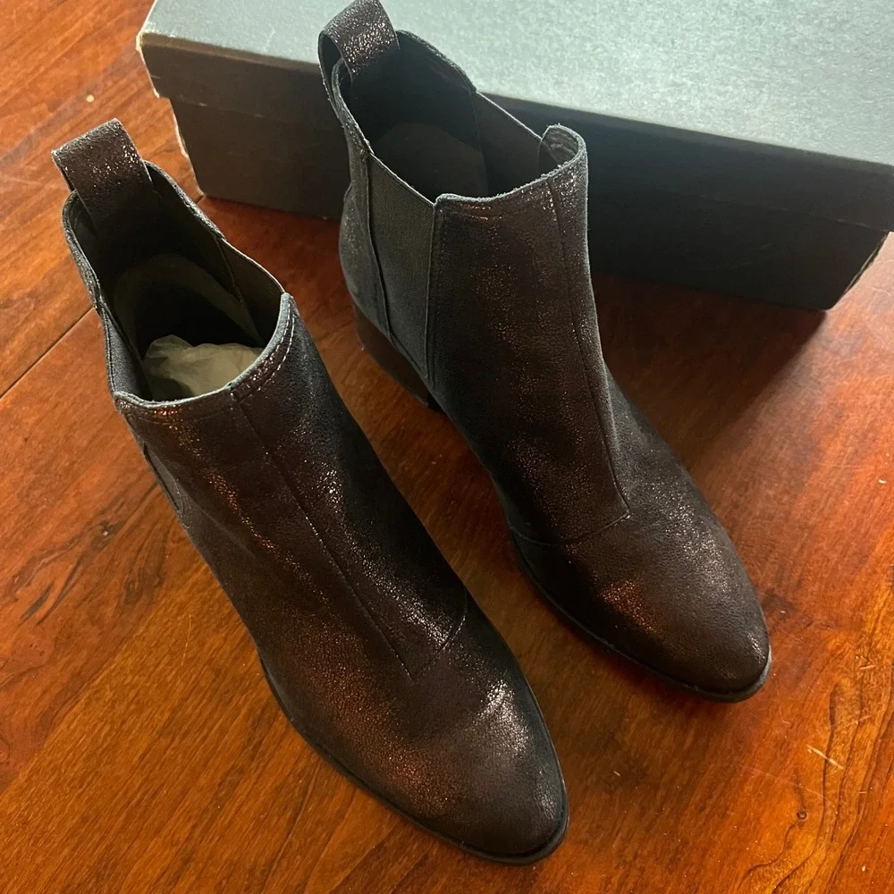 Rag & Bone Walker Boot Copper Metallic Crackle Leather Ankle Bootie EU 37 US‎ 7